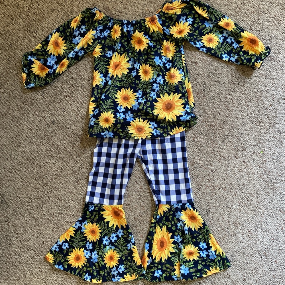 Floral and Checkered Kids Matching Set